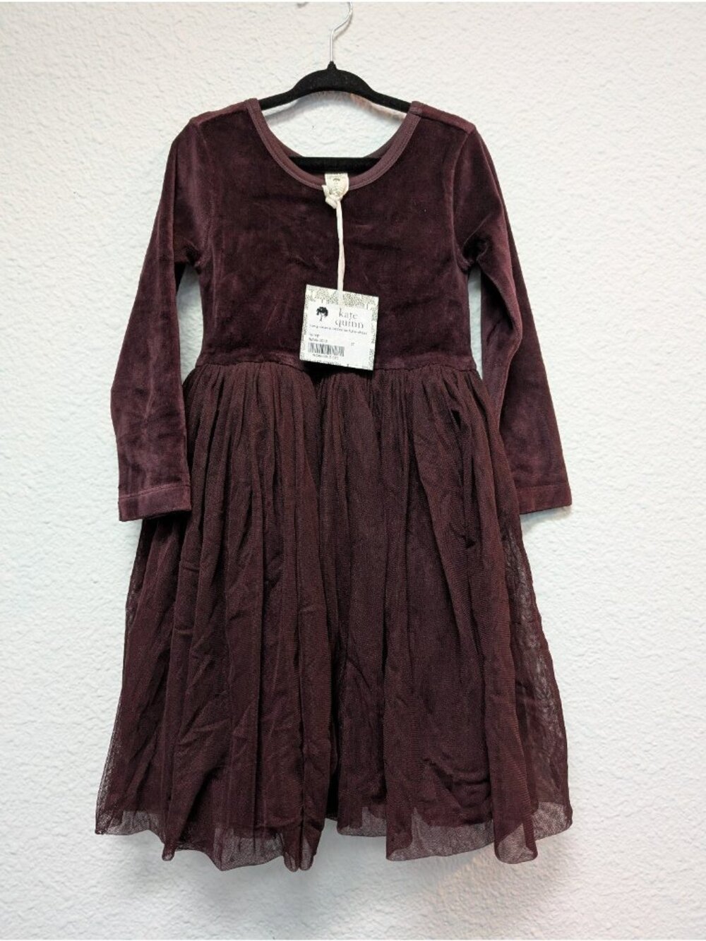 Kate Quinn Organic Cotton Velour Turnip Purple 3T Tulle Ballerina Dress Harvest